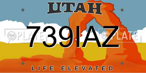 739IAZ Utah License Plate