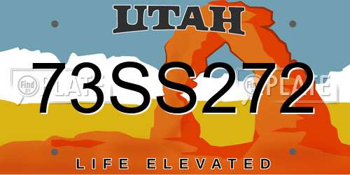 73SS272 Utah License Plate