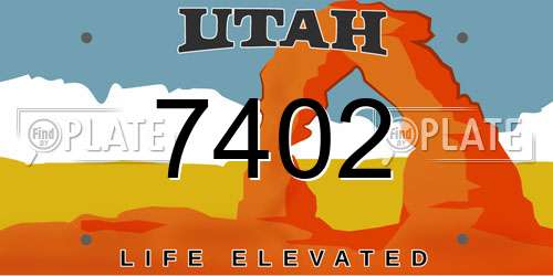 7402 Utah License Plate