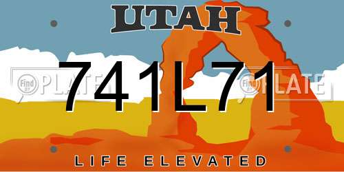 741L71 Utah License Plate