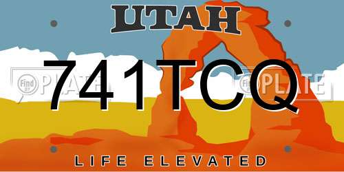 741TCQ Utah License Plate