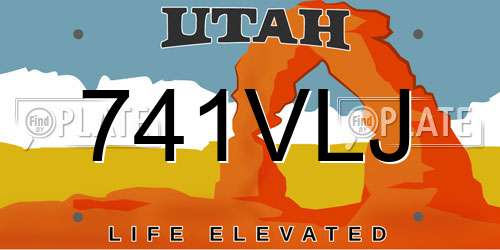 741VLJ Utah License Plate