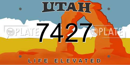 7427 Utah License Plate