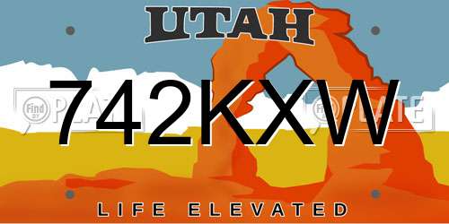 742KXW Utah License Plate