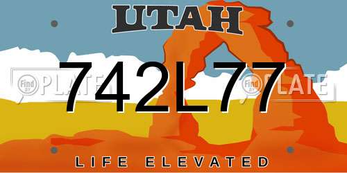 742L77 Utah License Plate