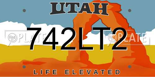 742LT2 Utah License Plate