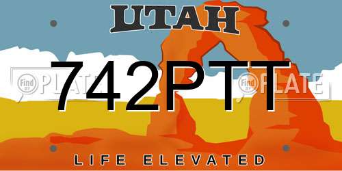 742PTT Utah License Plate