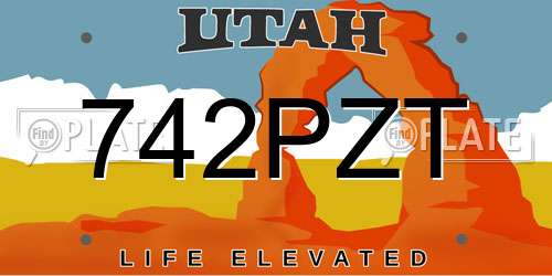 742PZT Utah License Plate