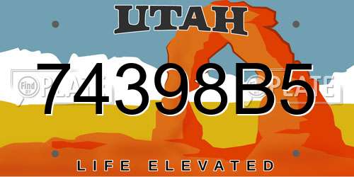 74398B5 Utah License Plate