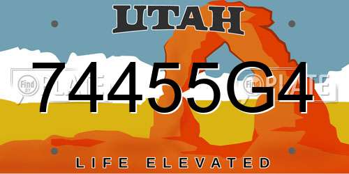74455G4 Utah License Plate