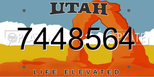 7448564 Utah License Plate