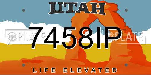 7458IP Utah License Plate