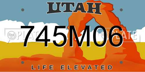 745M06 Utah License Plate