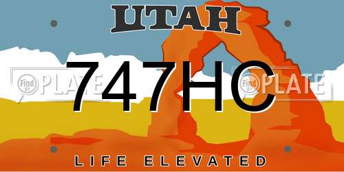 747HC Utah License Plate