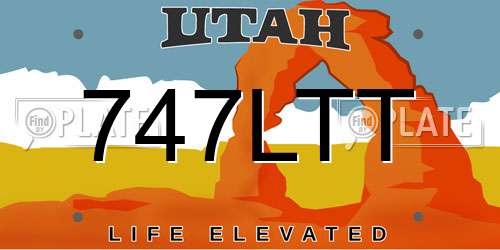 747LTT Utah License Plate