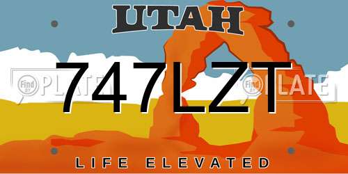 747LZT Utah License Plate