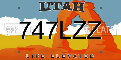 747LZZ Utah License Plate