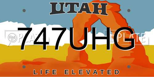 747UHG Utah License Plate