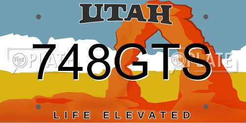 748GTS Utah License Plate