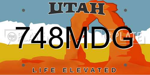 748MDG Utah License Plate