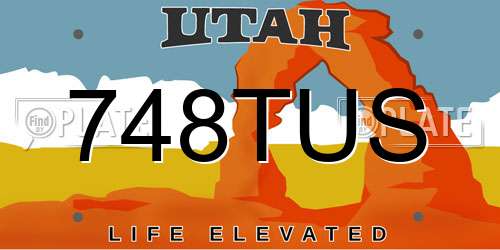 748TUS Utah License Plate