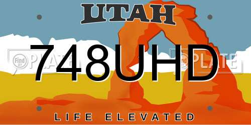 748UHD Utah License Plate
