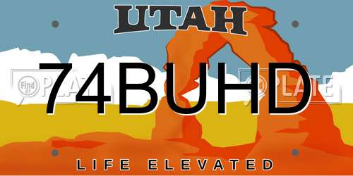 74BUHD Utah License Plate