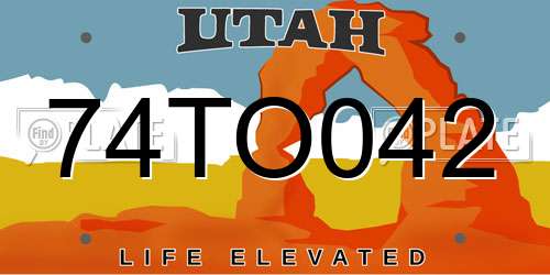 74TO042 Utah License Plate