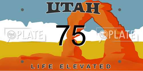 75 Utah License Plate