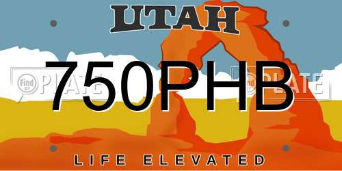 750PHB Utah License Plate