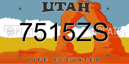 7515ZS Utah License Plate