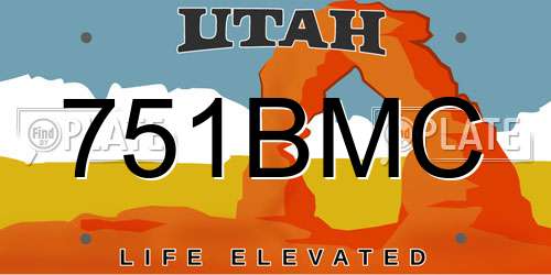 751BMC Utah License Plate