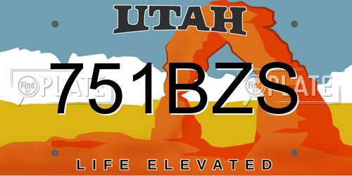 751BZS Utah License Plate