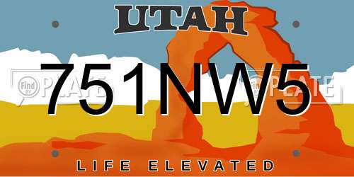 751NW5 Utah License Plate