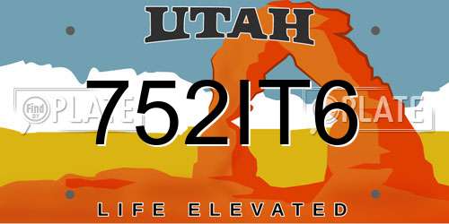 752IT6 Utah License Plate