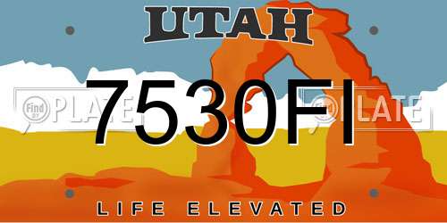 7530FI Utah License Plate