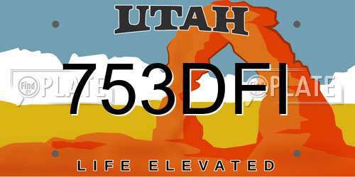 753DFI Utah License Plate