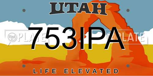 753IPA Utah License Plate