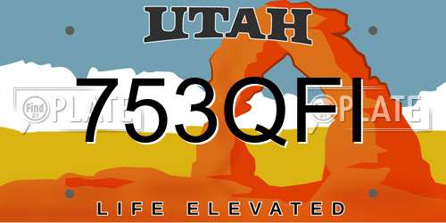 753QFI Utah License Plate