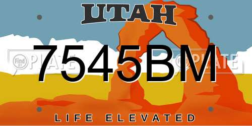 7545BM Utah License Plate
