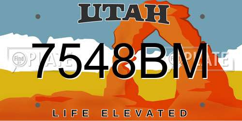 7548BM Utah License Plate