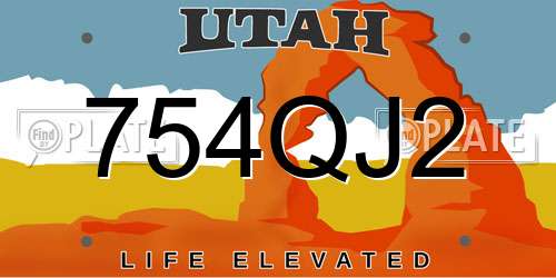754QJ2 Utah License Plate