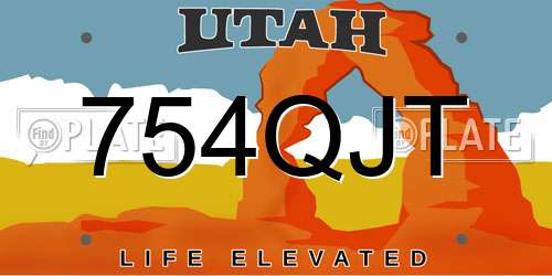 754QJT Utah License Plate