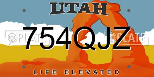 754QJZ Utah License Plate