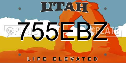 755EBZ Utah License Plate