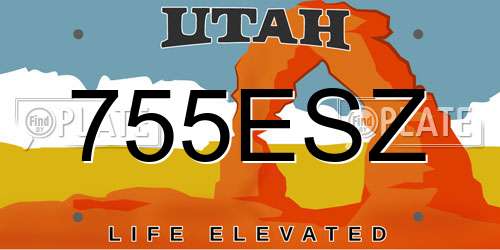 755ESZ Utah License Plate
