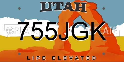 755JGK Utah License Plate