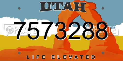 7573288 Utah License Plate