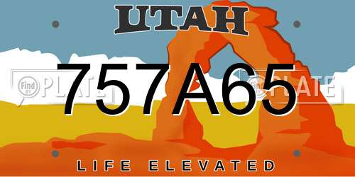 757A65 Utah License Plate