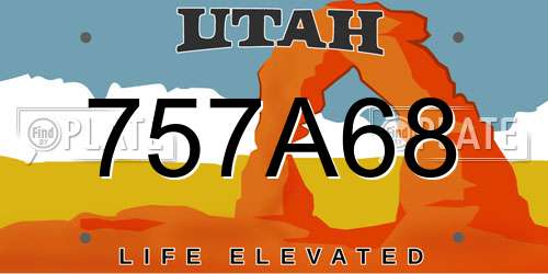 757A68 Utah License Plate